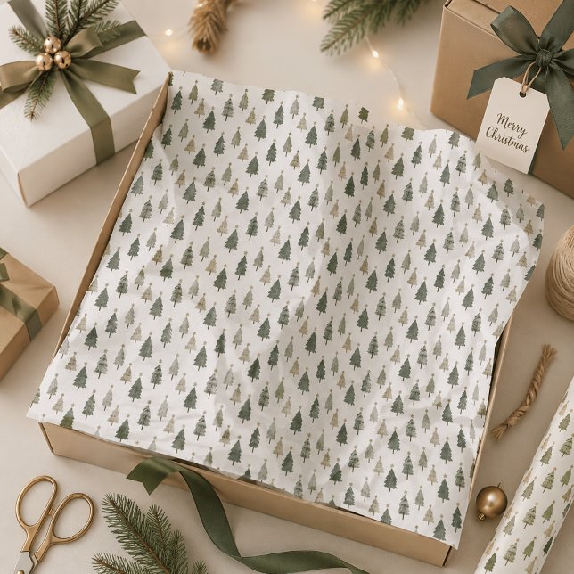 Modern Minimalist Christmas Tree Pattern Tissue Paper (Creator Uploaded)