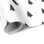 Modern Minimalist Christmas Tree Wrapping Paper<br><div class="desc">Elevate your gift-giving with this modern and stylish Christmas wrapping paper. This clean and contemporary design is a fantastic choice for anyone who loves a fresh, unique aesthetic that stands out from traditional holiday colors. The paper features a playful pattern of black Christmas trees, each decorated with white polka-dot ornaments...</div>