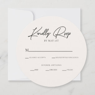 Modern Minimalist Circle RSVP Enclosure Card