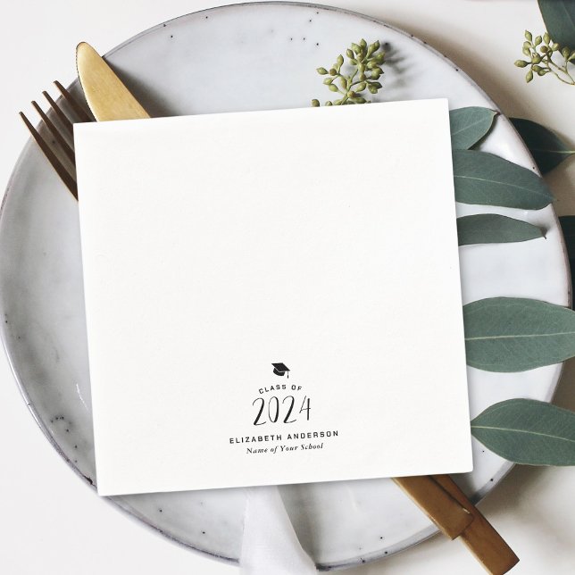 Modern Minimalist Class of 2024 Graduation Party Napkins (Creator Uploaded)