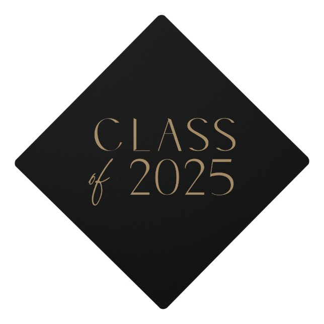 Modern Minimalist Class of 2025 Graduation Cap (Front)