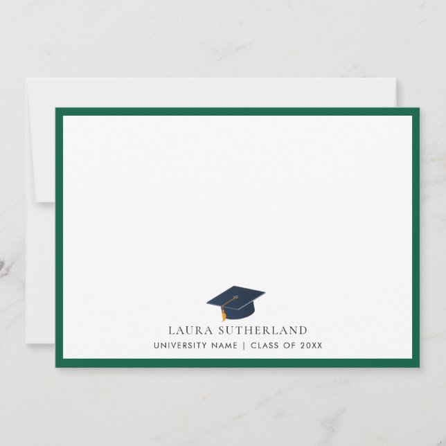 Modern Minimalist Class of 2026 Grad Hat Note Card (Front)