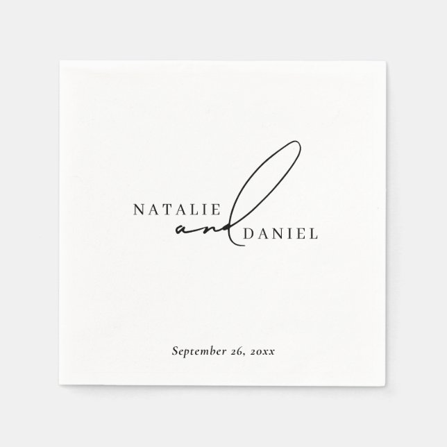 Modern Minimalist Classic Chic Wedding Napkins (Front)
