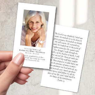 Modern Minimalist Classic Memorial Prayer Card