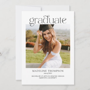 Modern Minimalist Classy Photo Collage Graduation Invitation