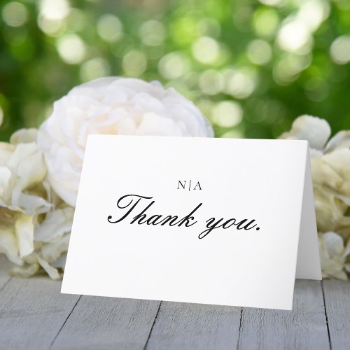 Modern Minimalist Clean and Simple Prewritten text Thank You Card