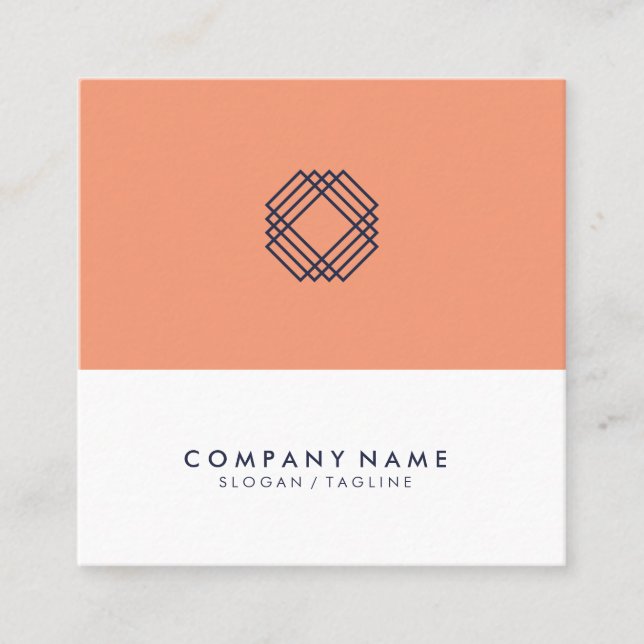 Modern Minimalist Clean Layout Typography Logo Square Business Card (Front)