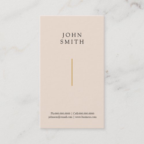 Modern Minimalist Clean Simple Modern Gold  Cream Business Card