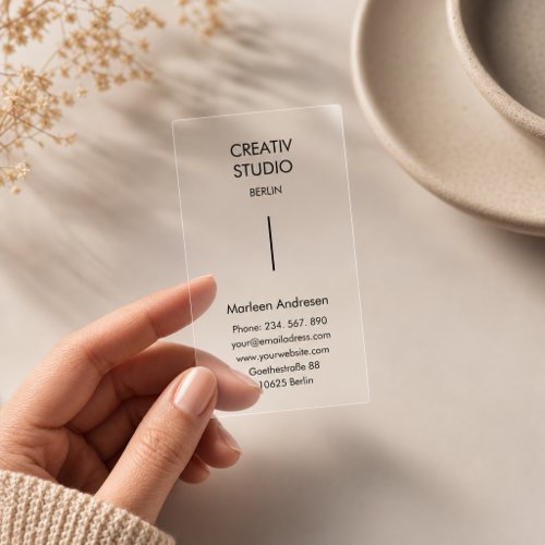 Modern Minimalist  Clear Business Cards