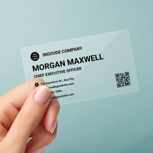Modern Minimalist Clear Business Cards