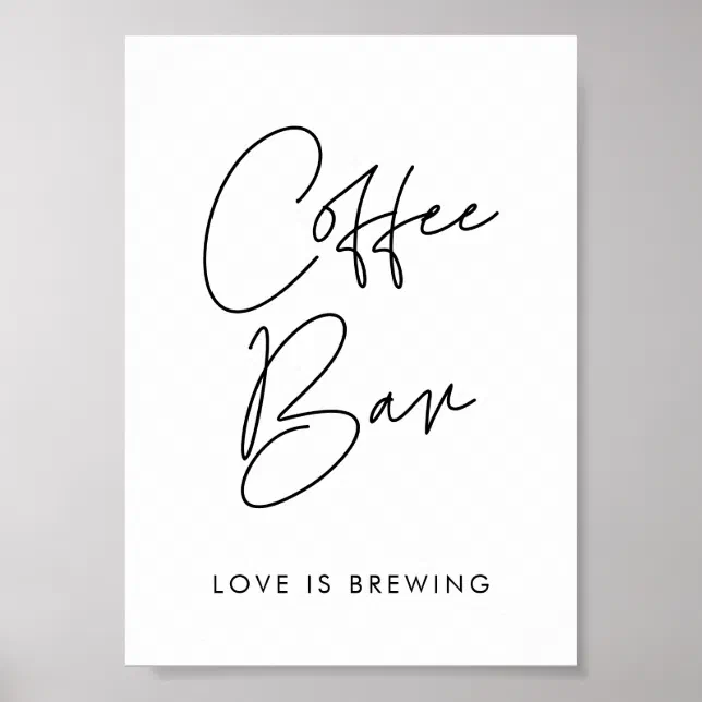Modern Minimalist Coffee Bar sign | Zazzle
