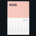 Modern Minimalist Color Calendar<br><div class="desc">Celebrate your new year with this minimalist color calendar. This design features a simple color background with text. You can personalize the colors and fonts. More office/school supplies are available at my store BaraBomStudio.</div>