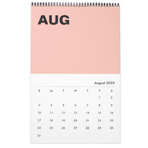 Modern Minimalist Color Calendar