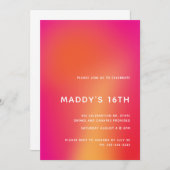 Modern Minimalist Colorful Abstract Sweet 16 Invitation (Front/Back)