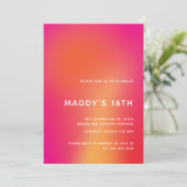 Modern Minimalist Colorful Abstract Sweet 16 Invitation (Standing Front)