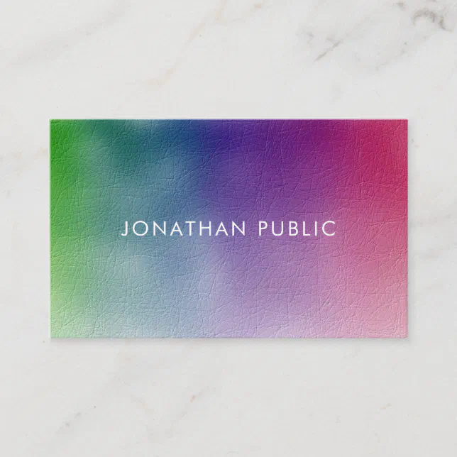 Modern Minimalist Colorful Elegant Simple Template Business Card | Zazzle