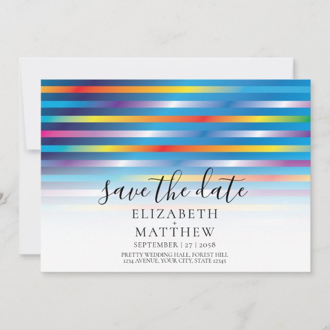 Modern Minimalist Colorful Gradient Design Invitation (Front)