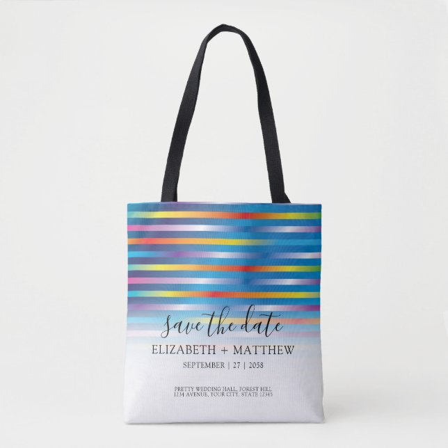 Modern Minimalist Colorful Gradient Design Tote Bag (Front)