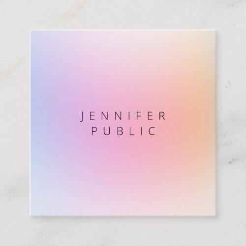 Modern Minimalist Colorful Professional Template Square Business Card