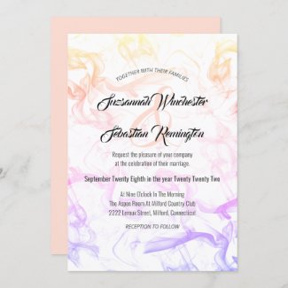 Modern Minimalist Colorful Smokey Mist Wedding 