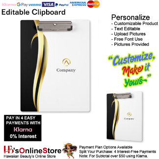 Modern Minimalist Company Blue White Business Clipboard