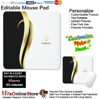 Modern Minimalist Company Blue White Business Mouse Pad