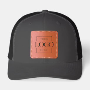 Modern Minimalist Company Business Logo Branded Leather Patch Hat