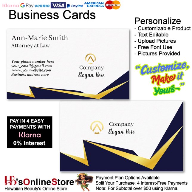 Modern Minimalist Company Orange Yellow Black  Business Card (Modern Minimalist Company Orange Yellow Black Logo Business Cards.)