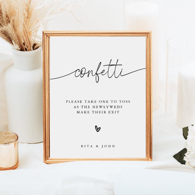 Modern Minimalist Confetti Send Off Wedding Sign (Creator Uploaded)