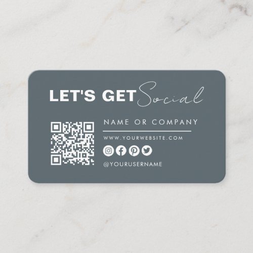 Modern Minimalist Connect With Us Navy Business Card