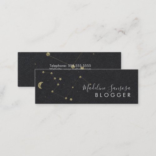 Modern Minimalist Constellation Gold  Mini Business Card