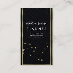 Modern Minimalist Constellation Gold Vertical Business Card