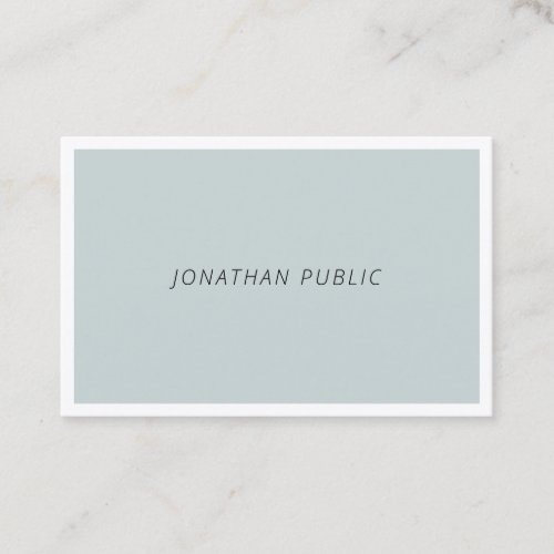 Modern Minimalist Cool Blue Green Clean Template Business Card