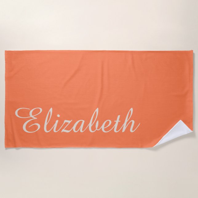 Modern Minimalist Cool Stylish Script Beach Towel (Front)