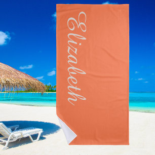 Modern Minimalist Cool Stylish Script Beach Towel