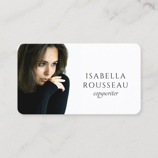 Modern Minimalist Copywriter Business Card (Front)