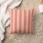 Modern Minimalist Coral Beige Stripes Throw Pillow<br><div class="desc">Modern minimalist coral beige vertical stripes pattern</div>