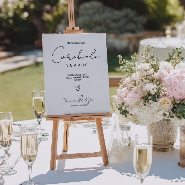 Modern Minimalist Cornhole Wedding Guest Book Foam Board (Modern Minimalist Cornhole Wedding Guest Book Foam Board)