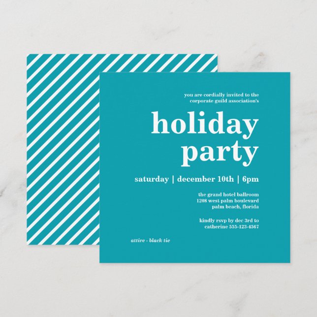 Modern Minimalist Corporate Holiday Party Invitation (Front/Back)