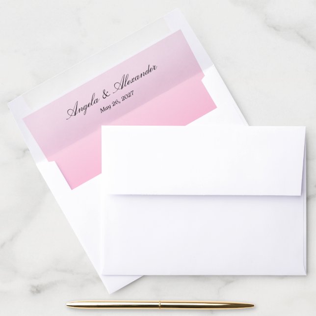 Modern Minimalist Cotton Candy Pink Gradient Envelope Liner (Desk)