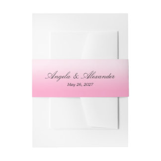 Modern Minimalist Cotton Candy Pink Gradient Invitation Belly Band