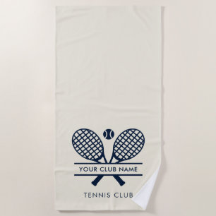 Modern Minimalist Country Club Name Tennis Team Beach Towel