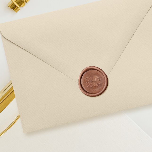 Modern Minimalist Couple Initials Wedding Wax Seal Stamp (Creator Uploaded)