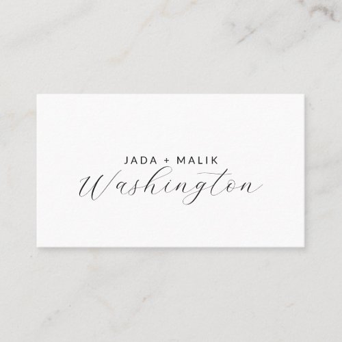 Modern Minimalist Couple Monogram Calling Card