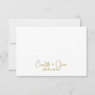 Modern Minimalist Couple Name Handwritten Monogram Note Card