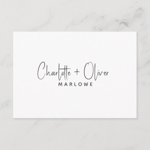 Modern Minimalist Couple Name Monogram Note Card