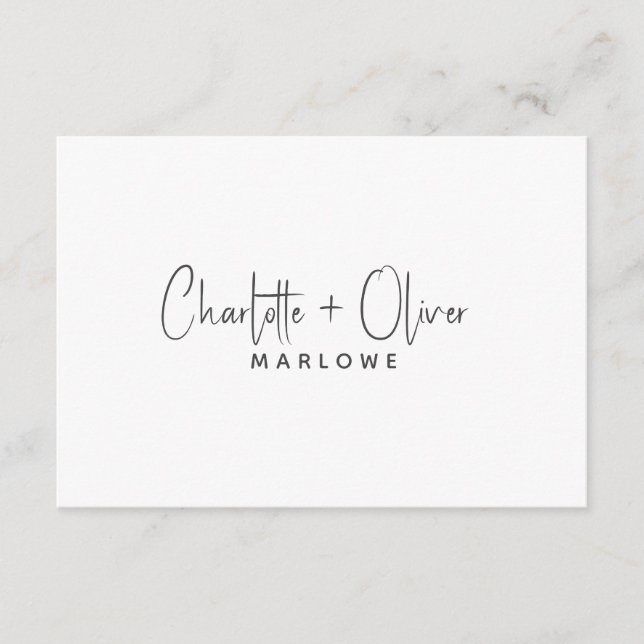 Modern Minimalist Couple Name Monogram Note Card (Front)