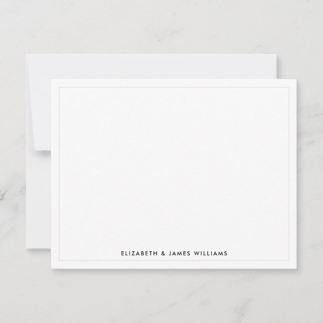 Modern Minimalist Couple  Note Card (Front)