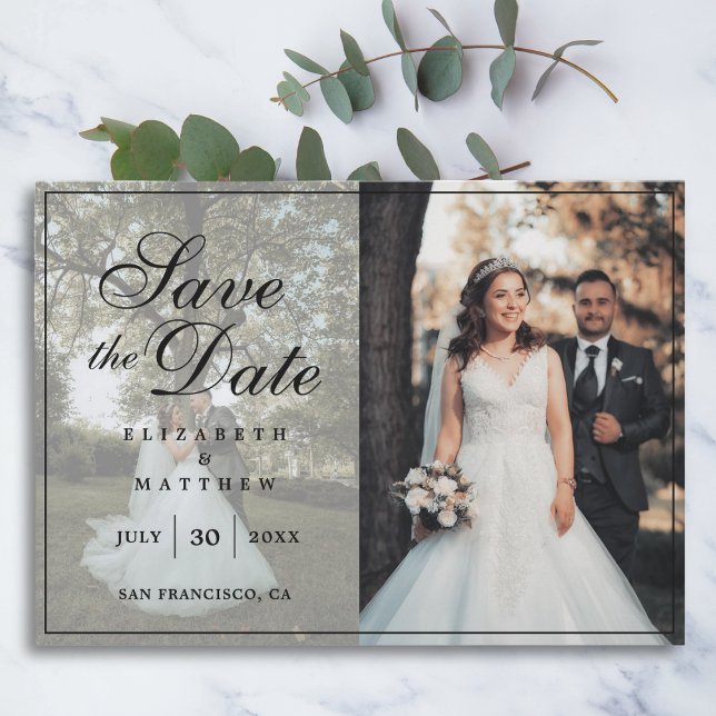 Modern Minimalist Couple Photo Collage Wedding Save The Date (Creator Uploaded)