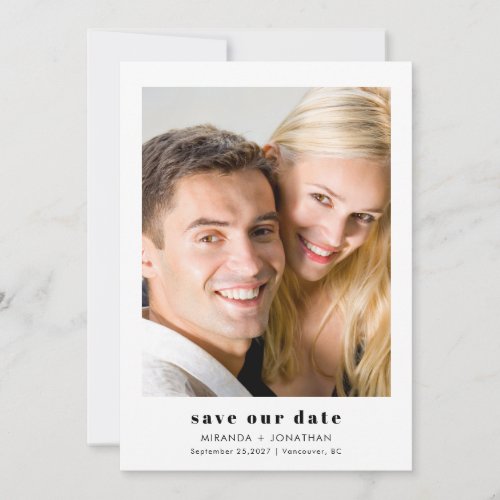 Modern Minimalist Couple Photo Save The Date